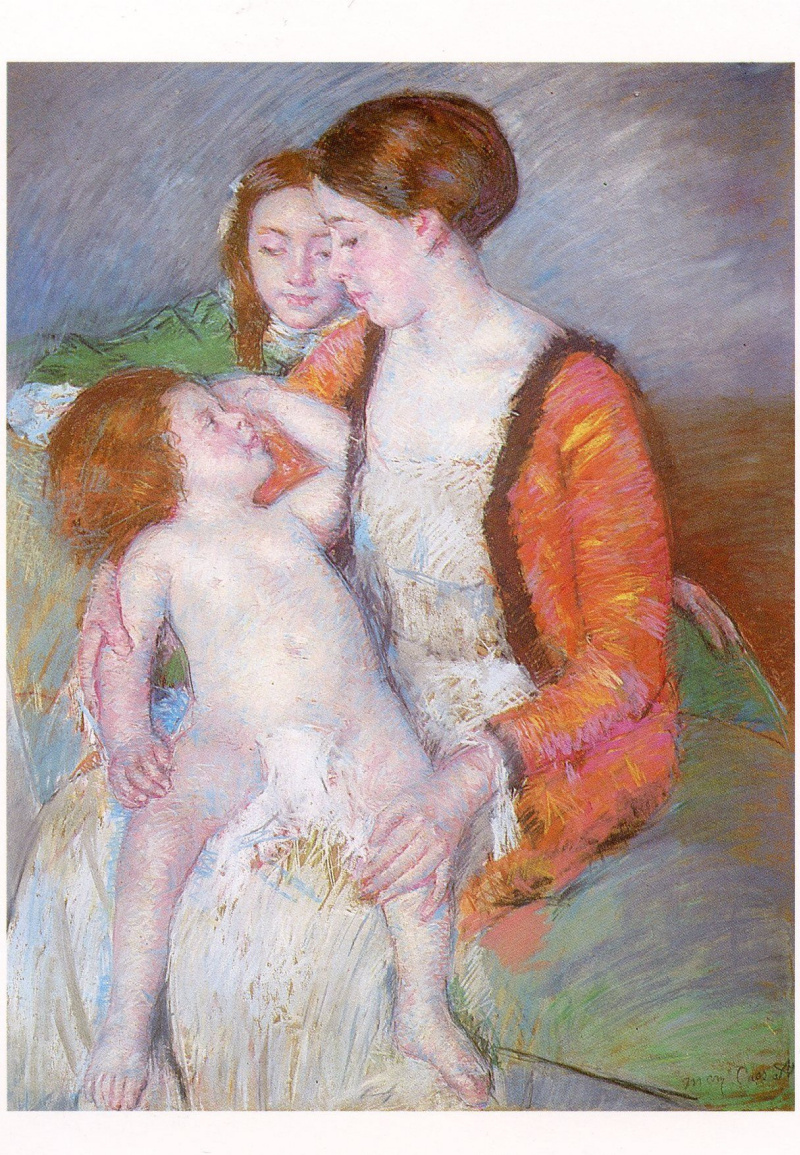 Mary Cassatte Young mother daughter and son, 85 × 113 cm : Descriptif de l&...