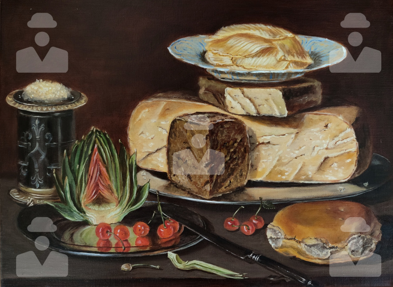 Buy An Artwork Still Life With Cheeses By Galina Kuchtenkova Moscow