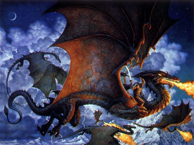 Dragons on the sea of night by Bob Eggleton: History, Analysis