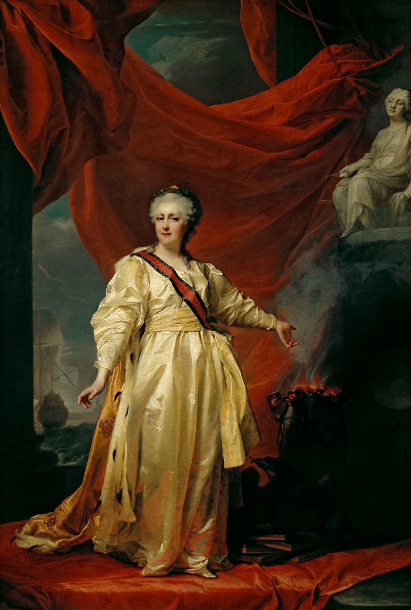 «Екатерина II - законодательница в храме Богини правосудия» (1783).