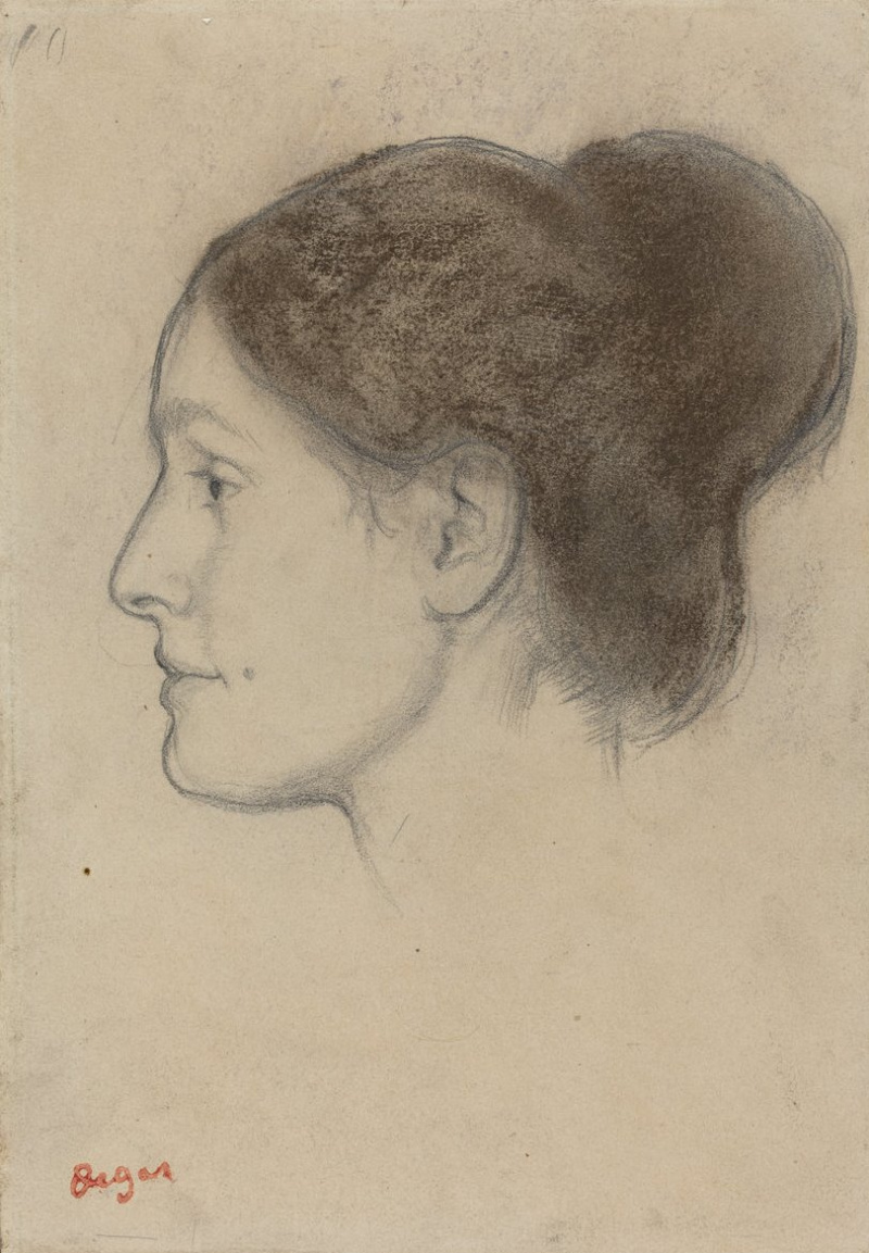 Эдгар Дега рисунок головы баронессы Беллели