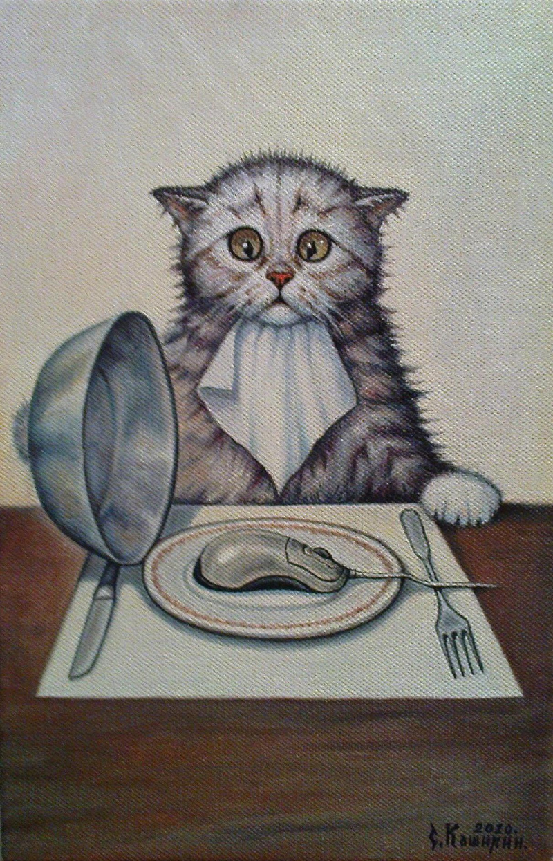 Голодный котенок картинка