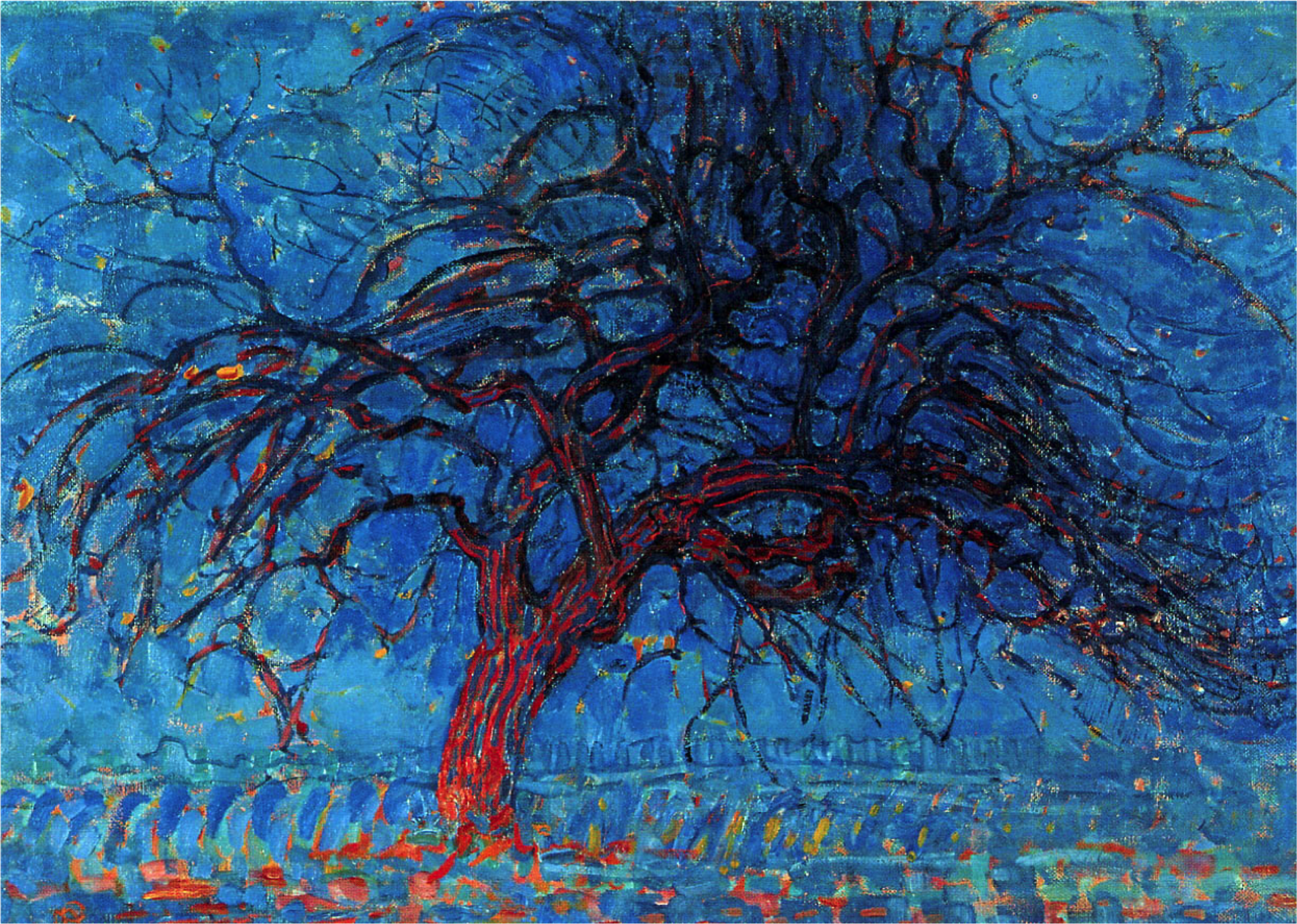 Piet Mondrian, Evening, Red Tree, 1908-1910, Kunstmuseum Den Haag, Hague, Netherlands.