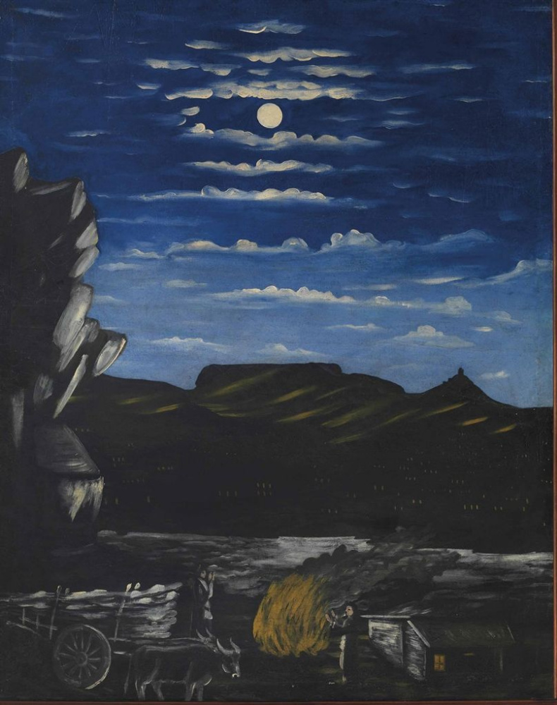 Нико Пиросмани, «Арсенальная гора ночью» (1907 — 1908). Масло на клеёнке, 110,8×87,9 см Нико Пиросмани, «Арсенальная гора ночью» (1907 — 1908). Масло на клеёнке, 110,8×87,9 см