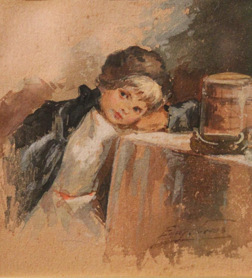Елизавета Бём, «Захмелел» 19−20 век. Бумага, акварель, гуашь. Елизавета Бём, «Захмелел» 19−20 век. Бумага, акварель, гуашь.