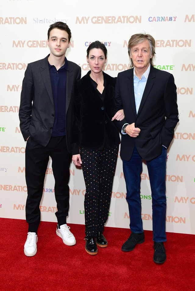 Paul attended a screening in London of the film My Generation with his daughter Mary and 18-year-old Paul attended a screening in London of the film My Generation with his daughter Mary and 18-year-old