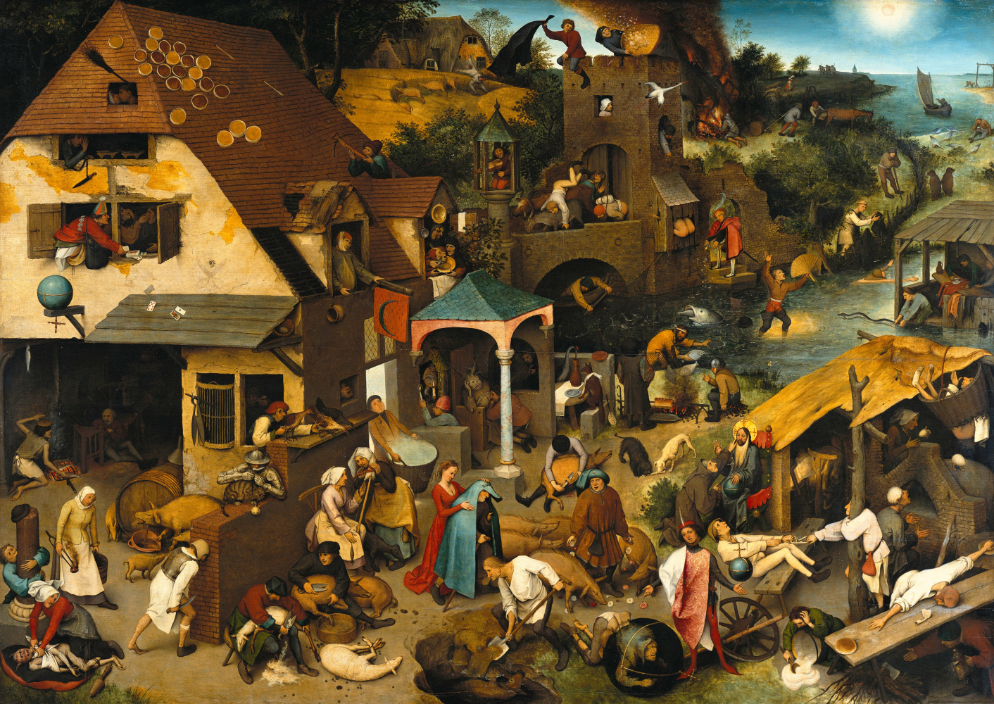Brueghel’s “Flemish Proverbs” with explanation: the topsy turvy world