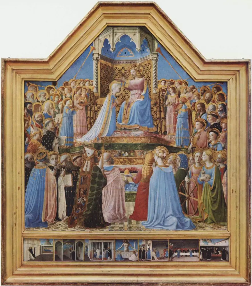 Le Couronnement de la Vierge avec les scènes faisant référence à des épisodes de la vie de saint Dominique Fra An
