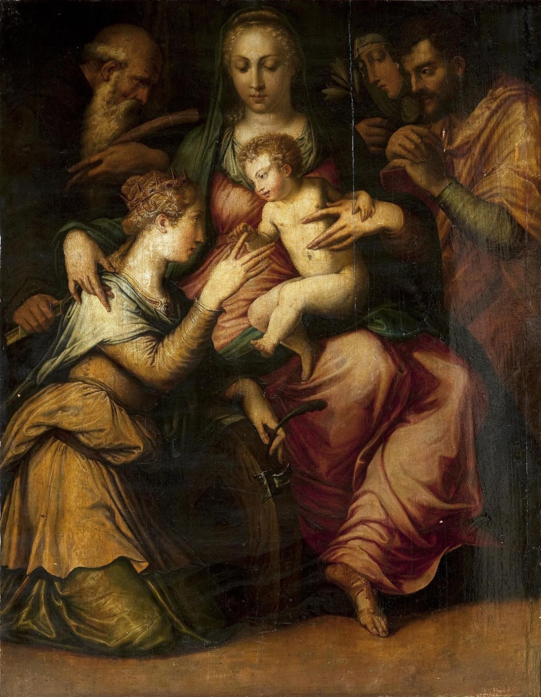Giorgio Vasari. The mystic marriage of St Catherine (authorship presumably)