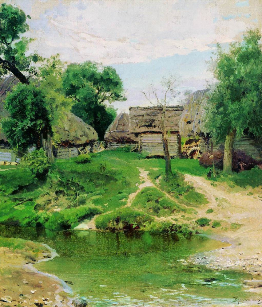 Vasily Polenov. The Village Of Turgenevo. A sketch for the painting "Backwoods"