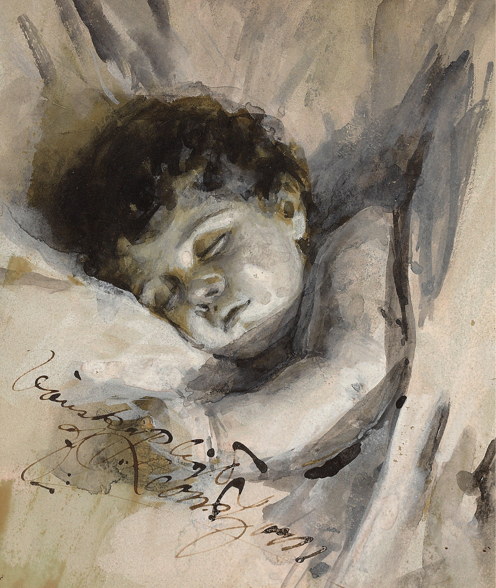раскраска Ребенок спит на подушке раскраски