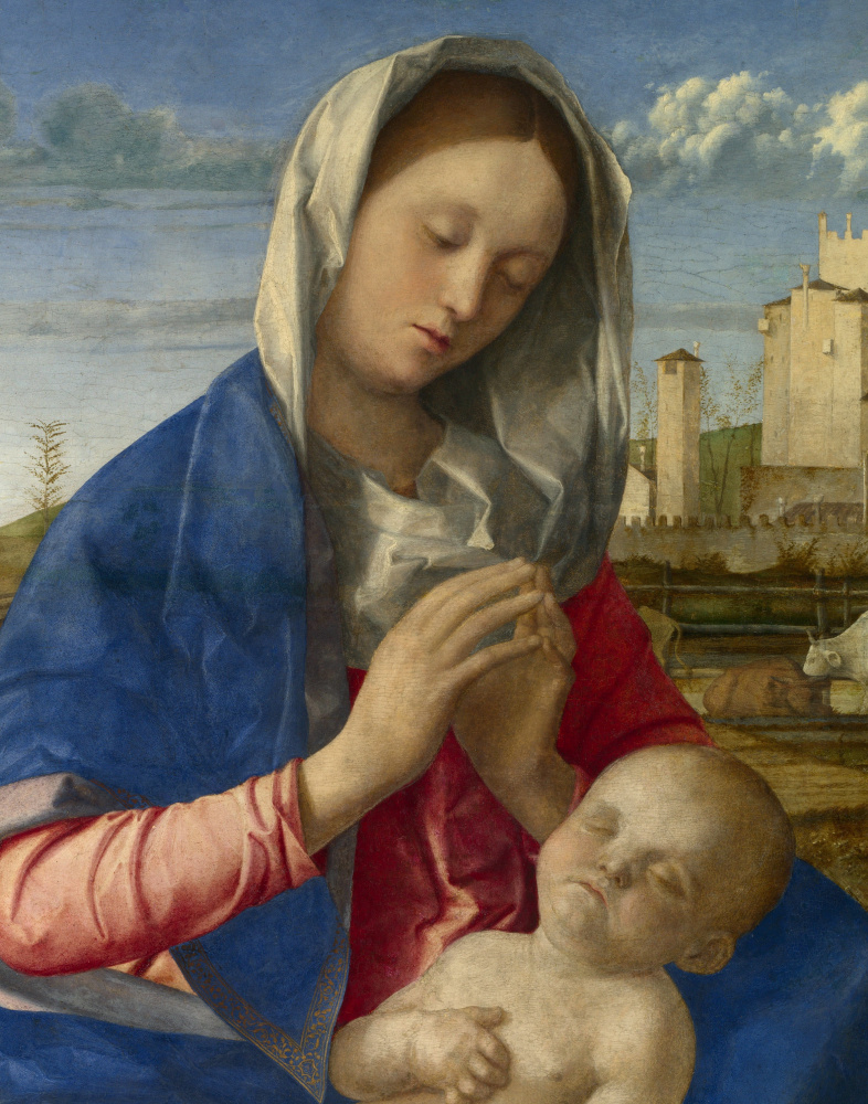 Giovanni Bellini. Madonna in the meadow. Fragment