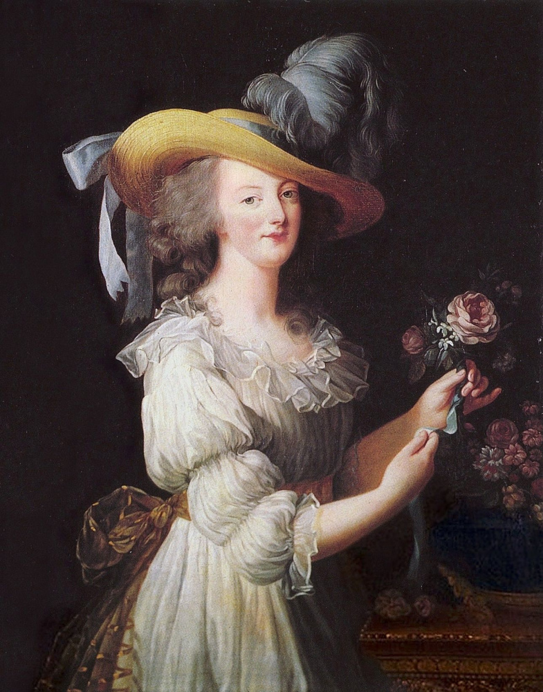 Elizabeth Vigee Le Brun Portrait Of Marie Antoinette In Muslin Dress