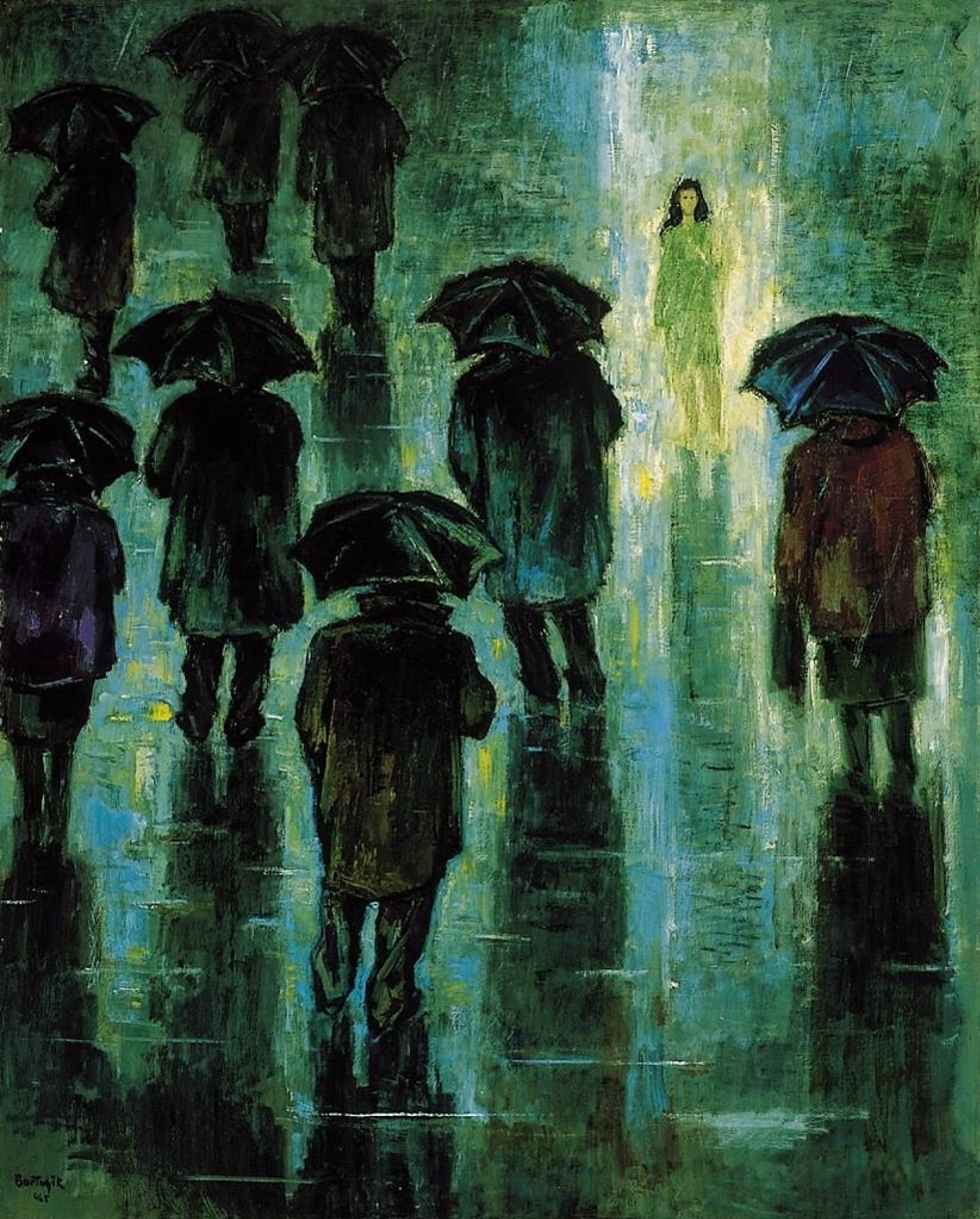 Шандор (Александр) Бортник - Весенний дождь, 1965, 84×103 см: Описание  произведения | Артхив