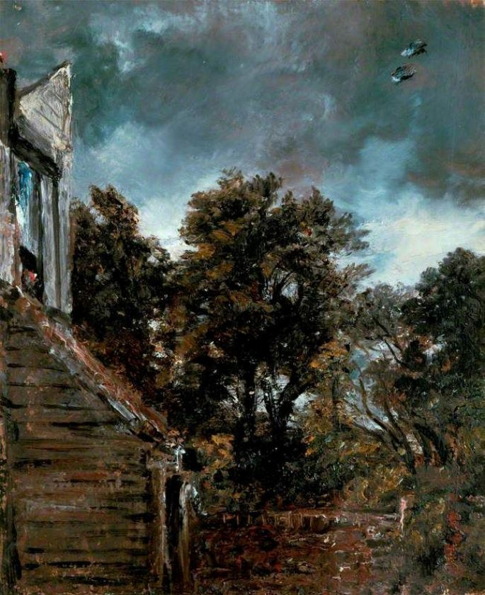 John Constable. Landscape with barn and garden