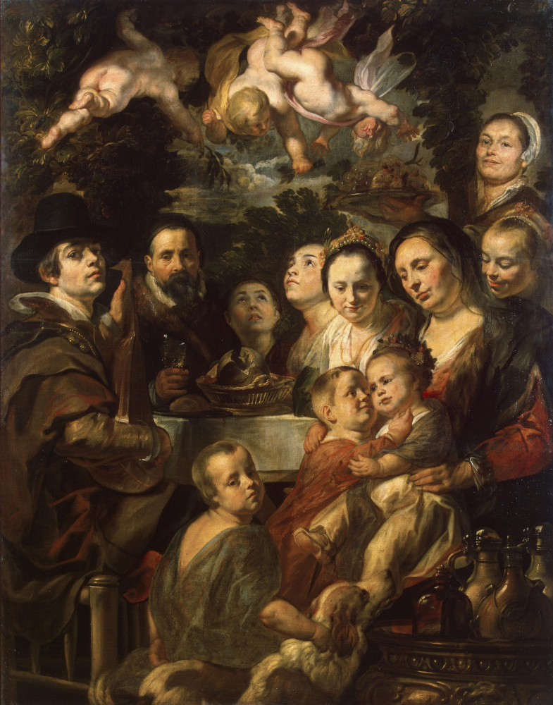 Jacob Jordaens. Self-portrait with parents, brothers and sisters