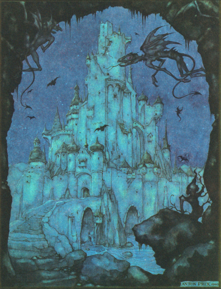 Anton Pieck. The ghostly castle. Illustration for the fairy tales of the brothers Grimm