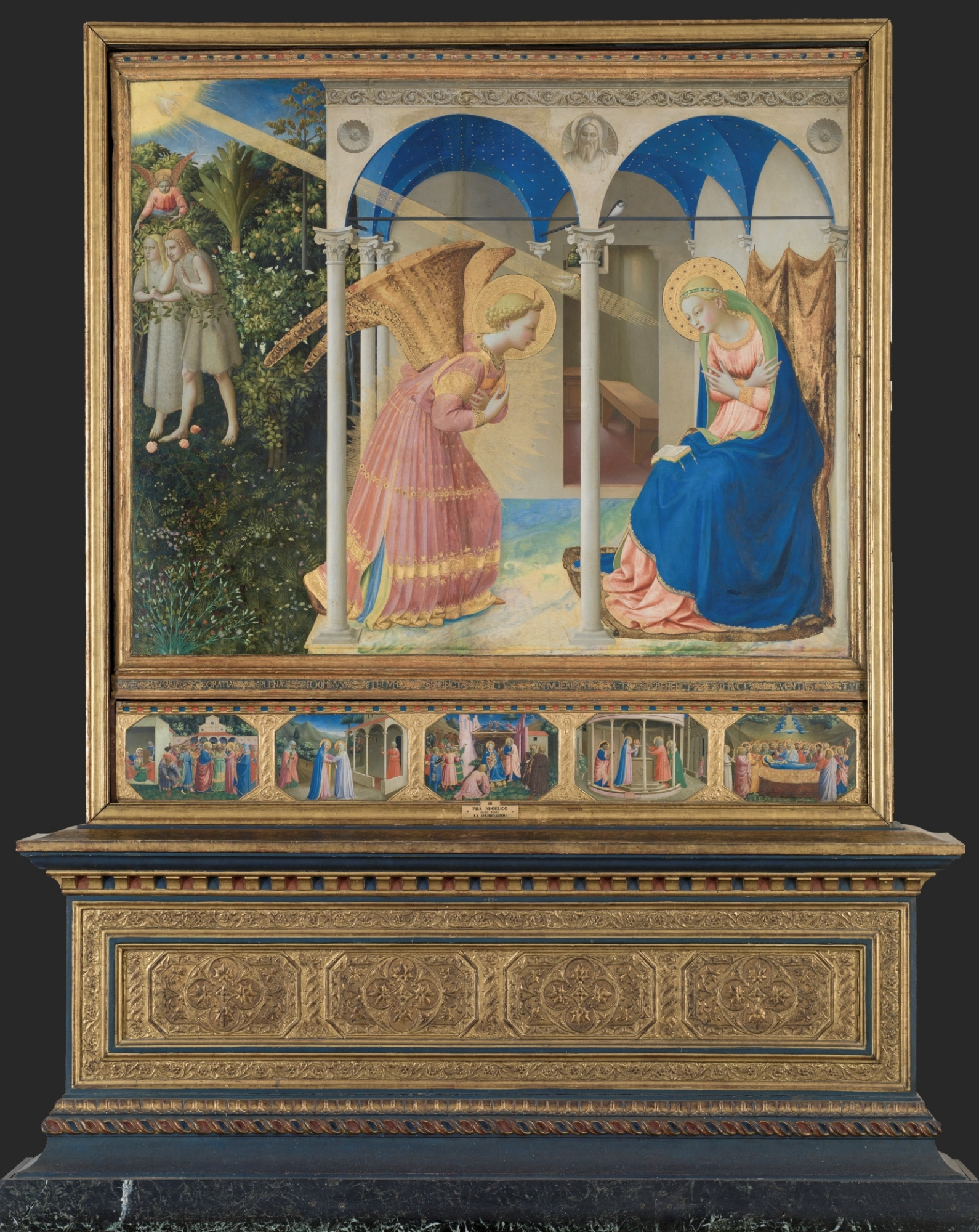Фра Беато Анджелико - Алтарь с пятью пределами: Благовещение Марии, 1426,  192×190 см: Описание произведения | Артхив