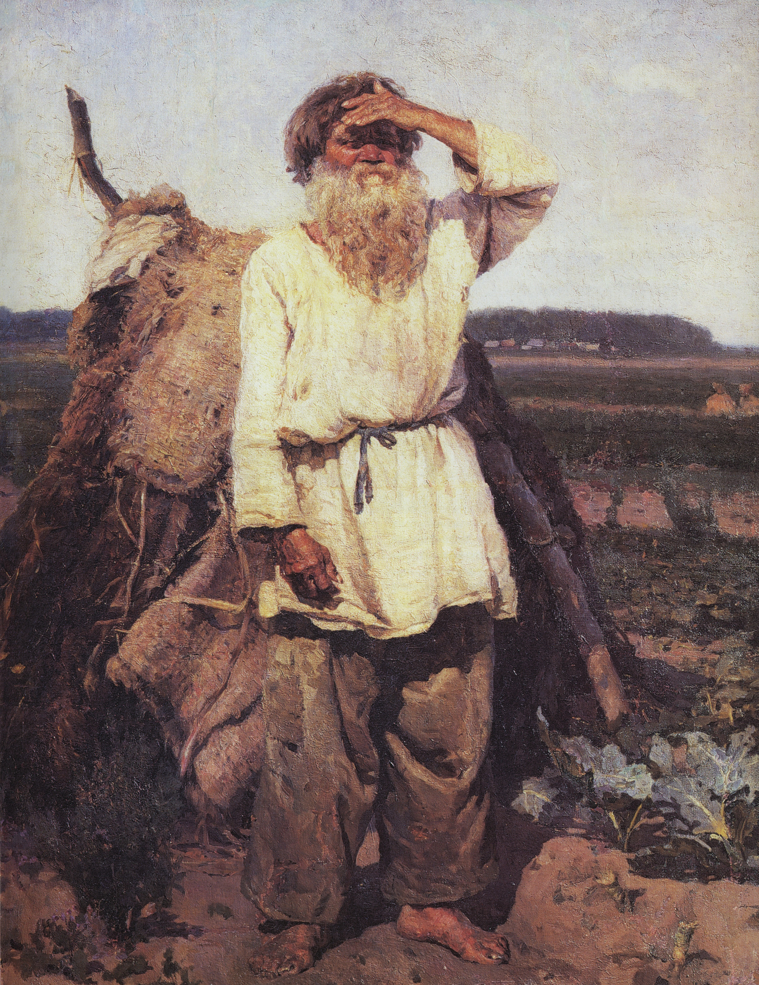 Крестьян мужчин. Суриков старик-огородник 1882. Картина Сурикова старик огородник. Суриков старик на огороде.