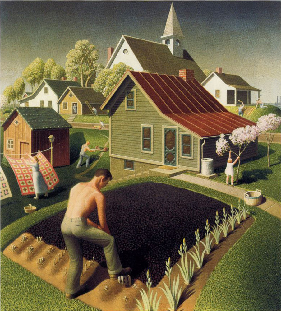 Grant Wood. Spring in the city