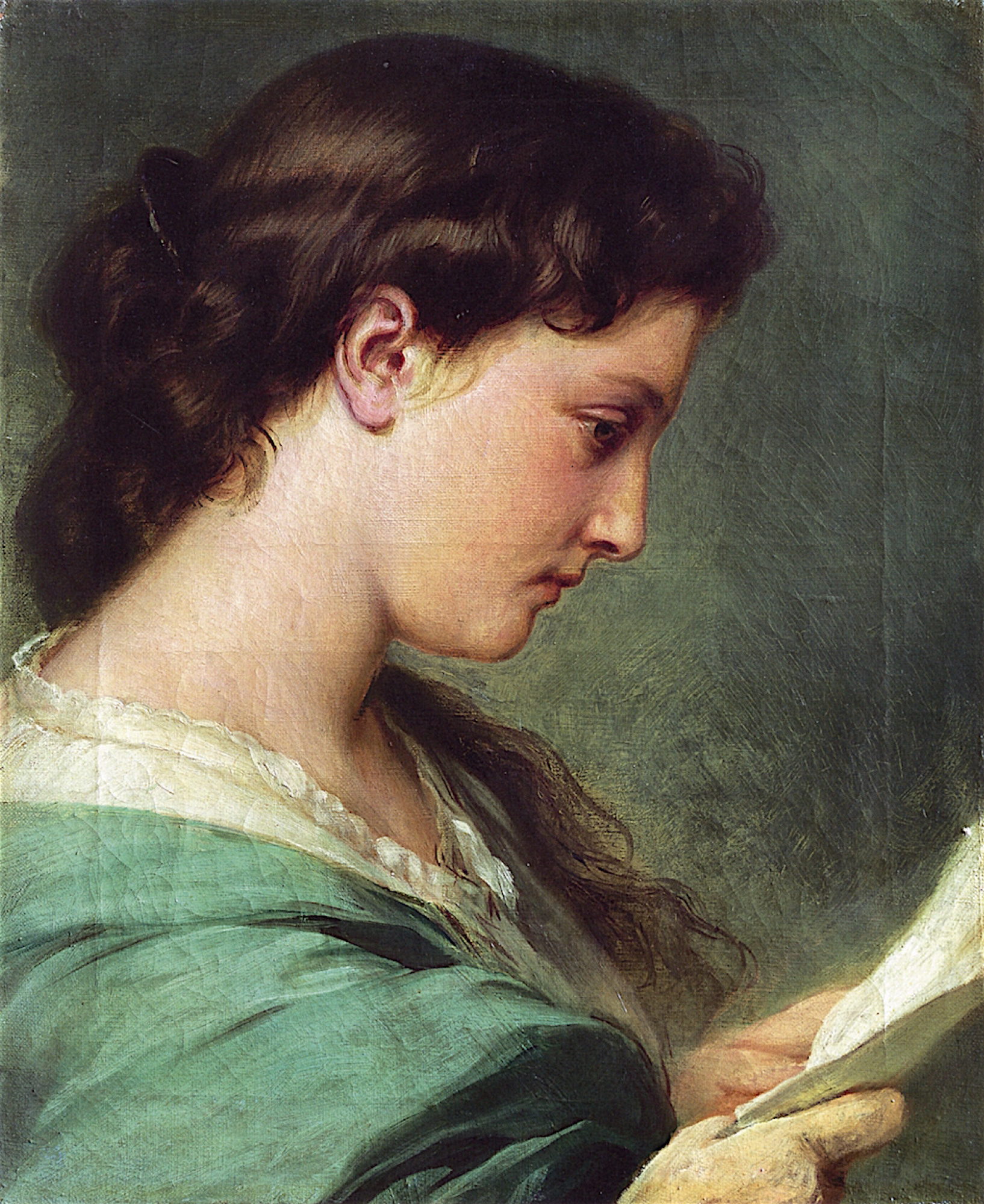 Franz Xaver Winterhalter Girl reading a letter 1865 38 46 cm