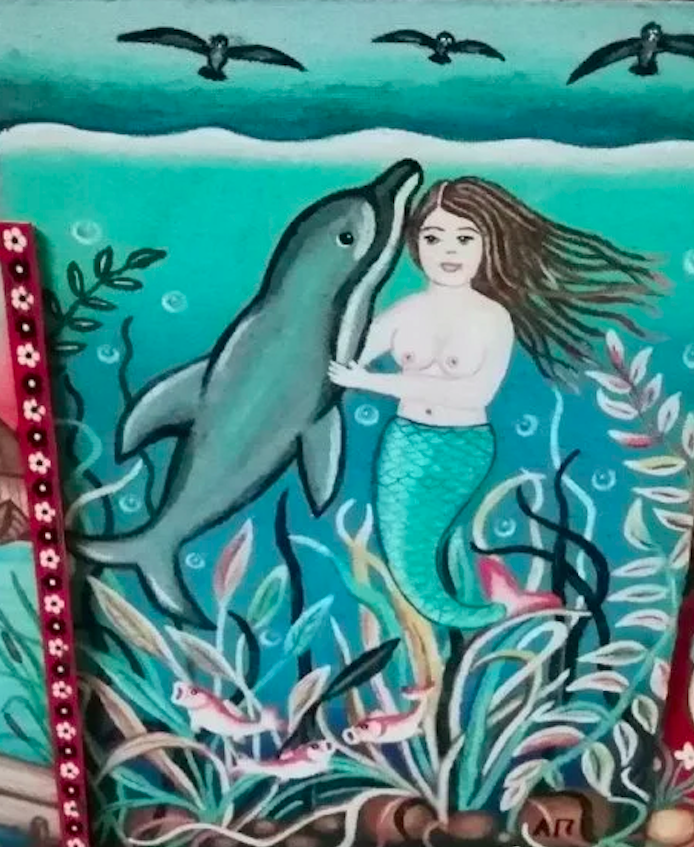 Alevtina Dmitrievna Pyzhova. A dolphin and a mermaid