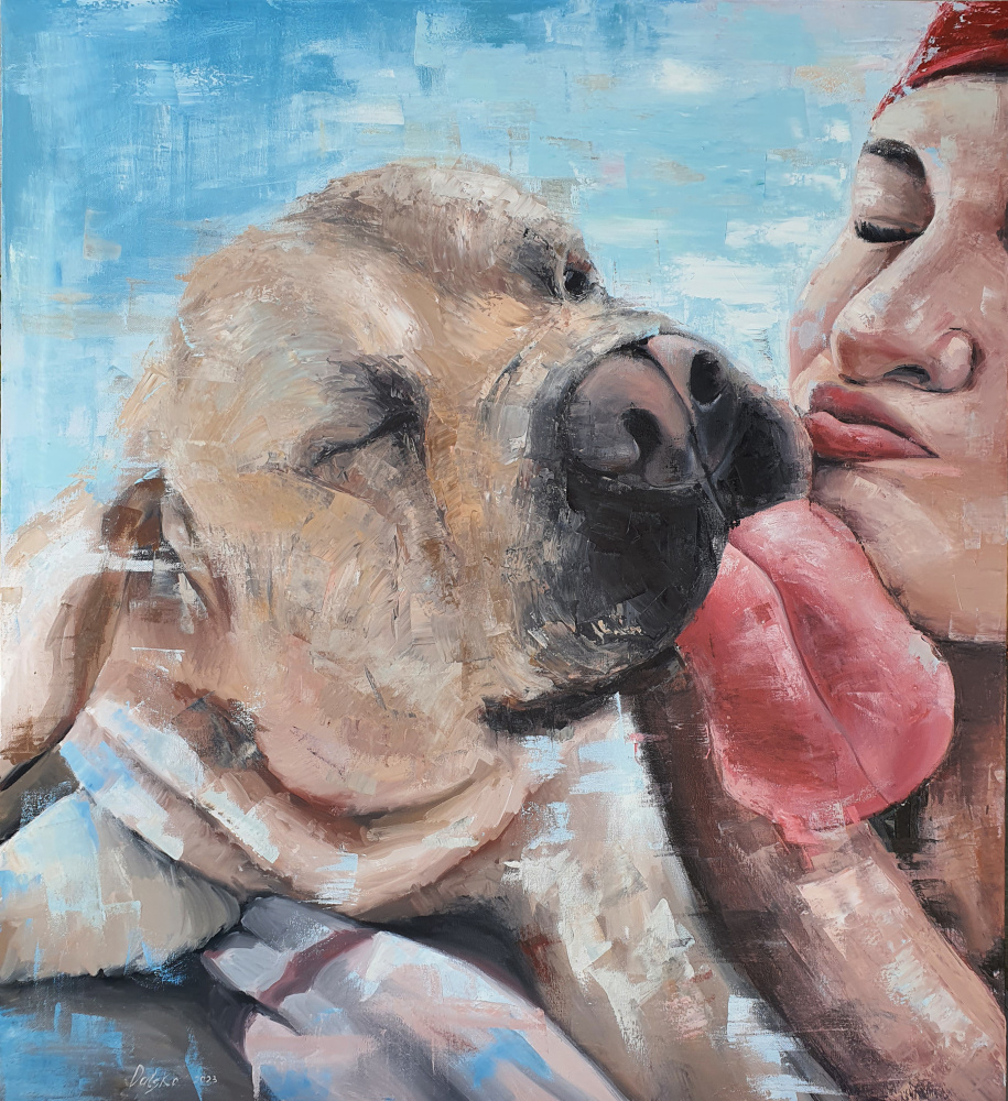 Kate Datsko. Portrait with a pet