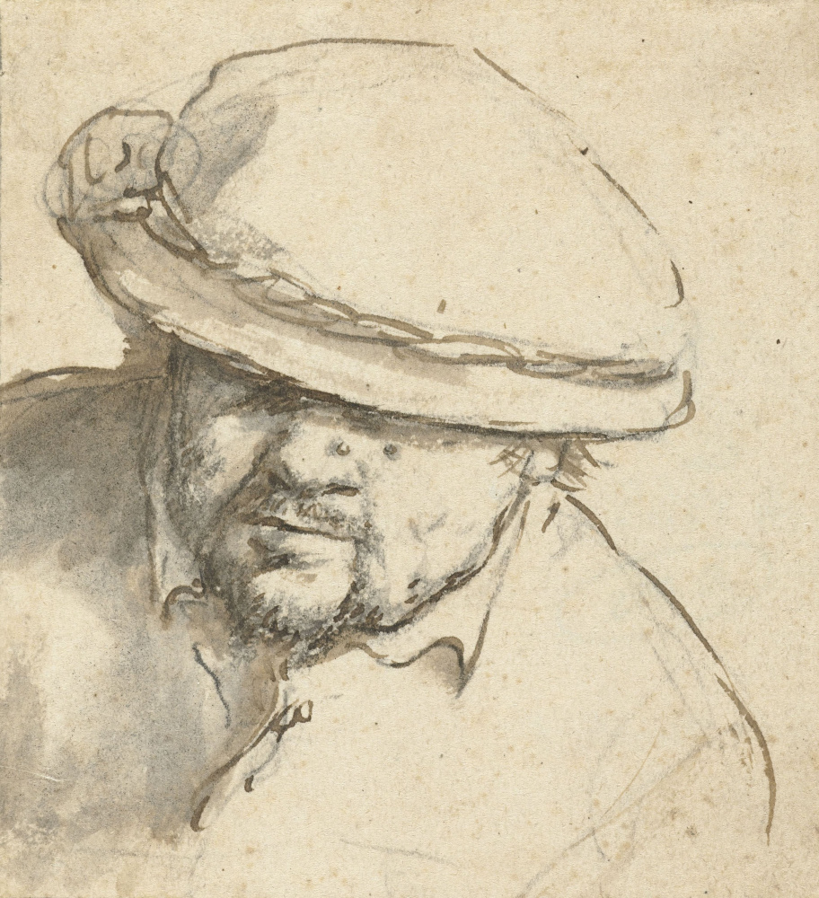 Adrian Jans van Ostade. Head of a man in a hat