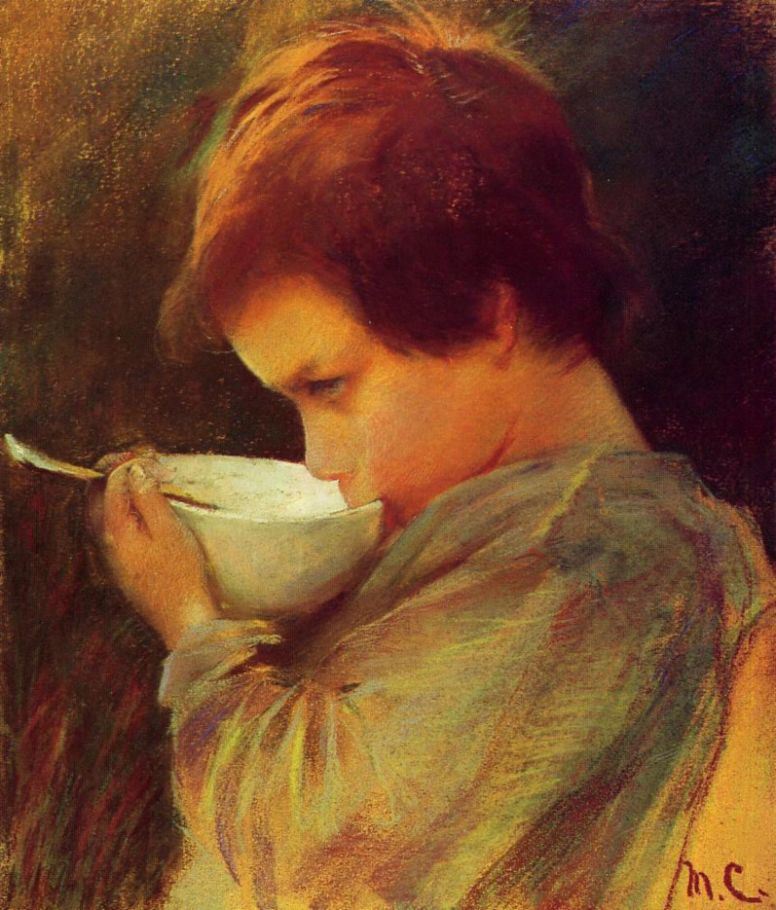 Mary Cassatt. Child drinking milk