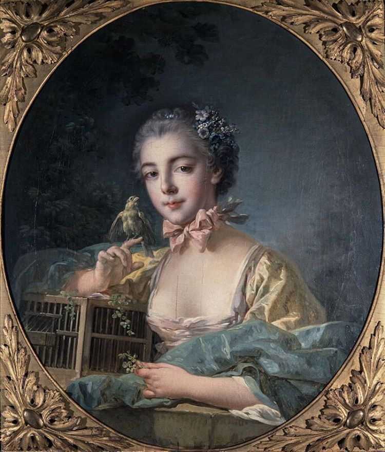 Francois Boucher. Portrait of the artist's daughter in the oval