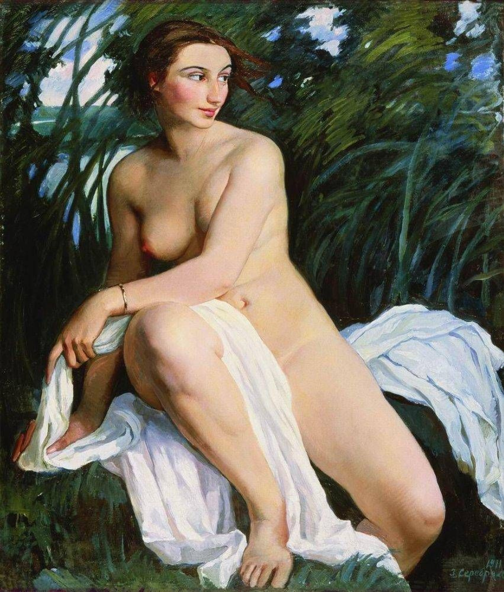 Зинаида Евгеньевна Серебрякова - Купальщица, 1911, 89×98 см: Описание  произведения | Артхив