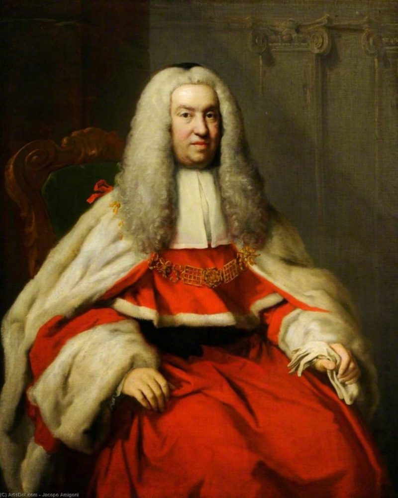 Jacopo Amigoni. Portrait of Sir Thomas Reeve (1673-1737), British judge
