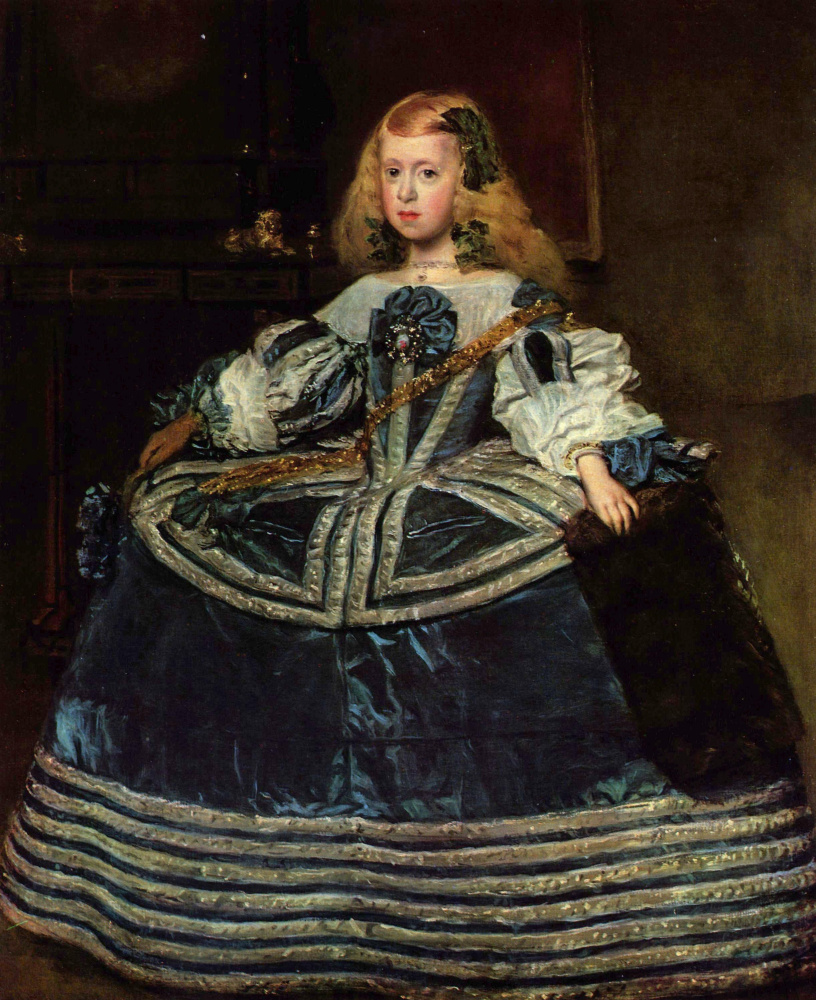 Diego Velazquez. Portrait of the Infanta Margarita in a blue dress