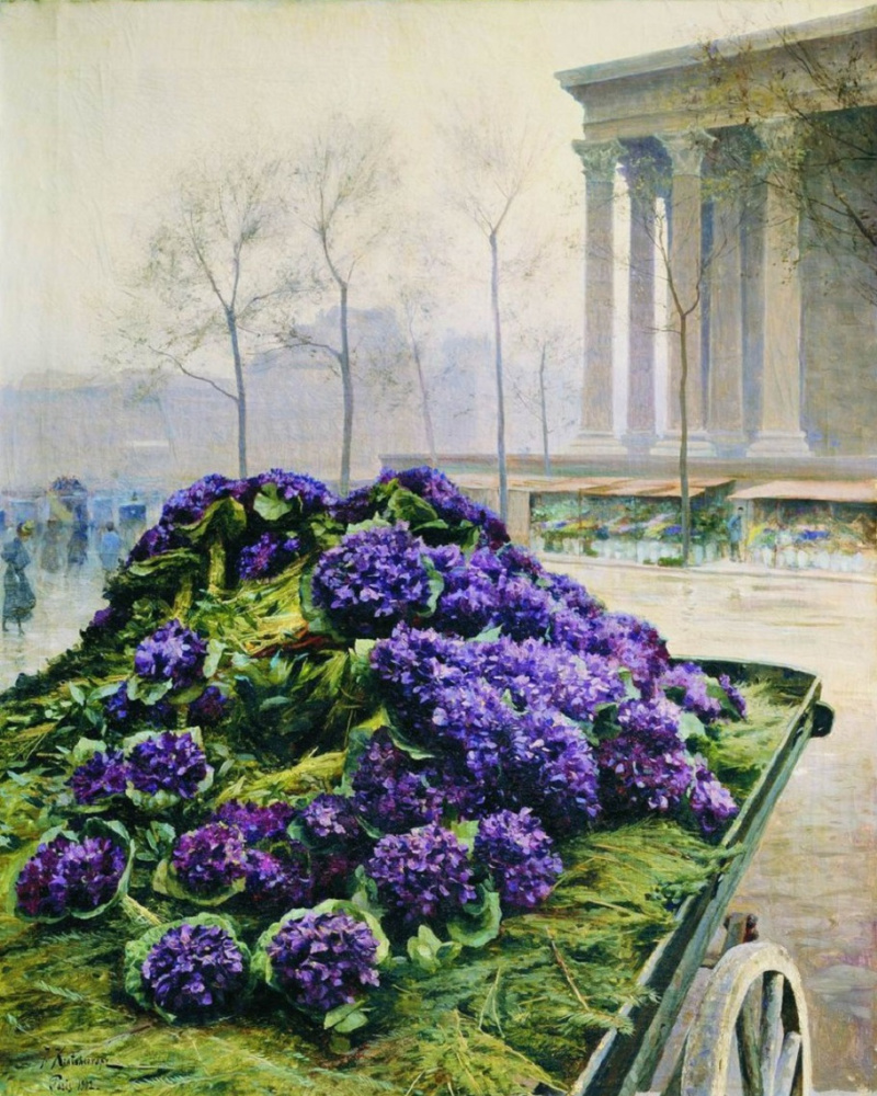 Joseph Eustafievich Krachkovsky Russia 1854 - 1914. Violets from Nice