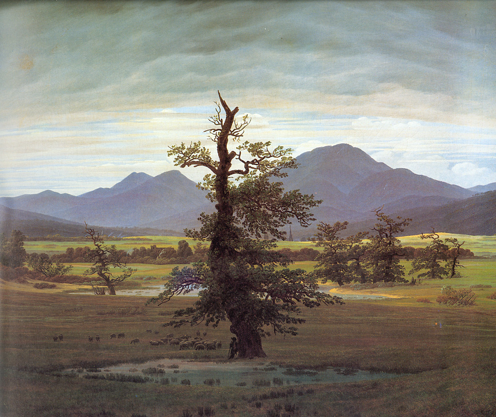 Caspar David Friedrich. Landscape with a lonely tree