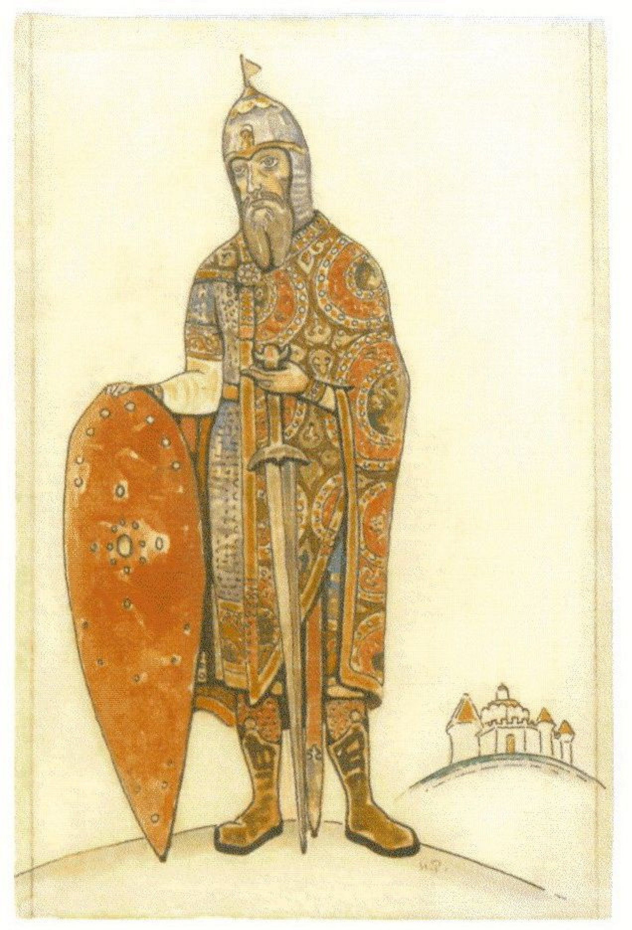 Nicholas Roerich Il principe Igor Schizzo per l'opera Prince Igor di A.P.  Borodin, 1914, 21×32 cm: Descrizione dell'opera | Arthive
