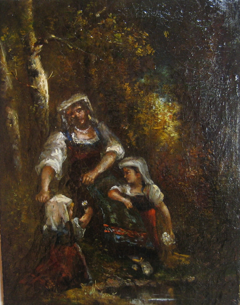 Narcisse Virgilio Díaz de la Peña. A woman and two girls