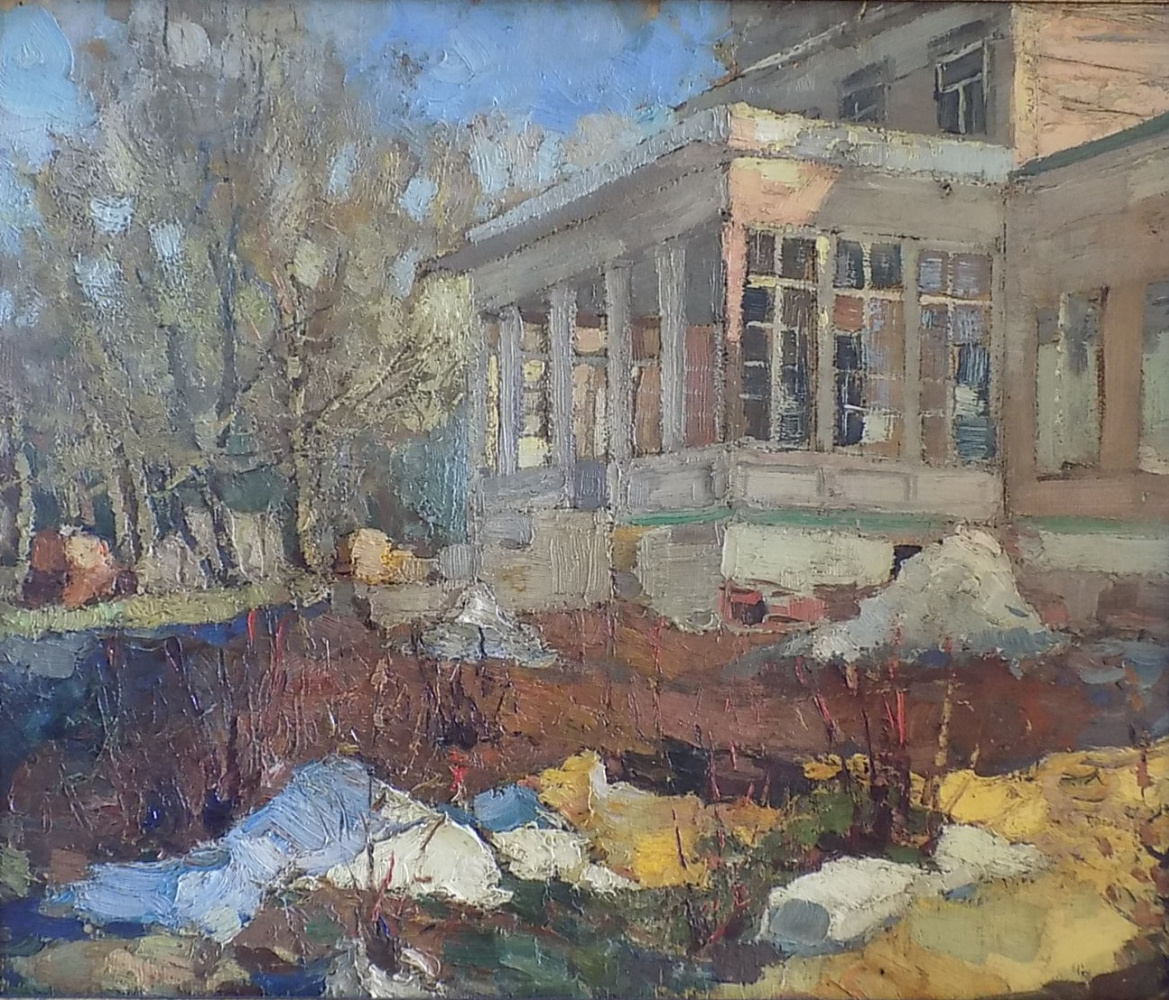 George Alexandrovich Lapshin. Homestead in Spring