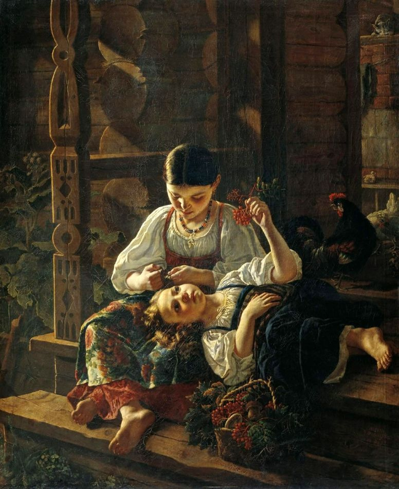 Rostilov Felitsyn. On the porch of the hut
