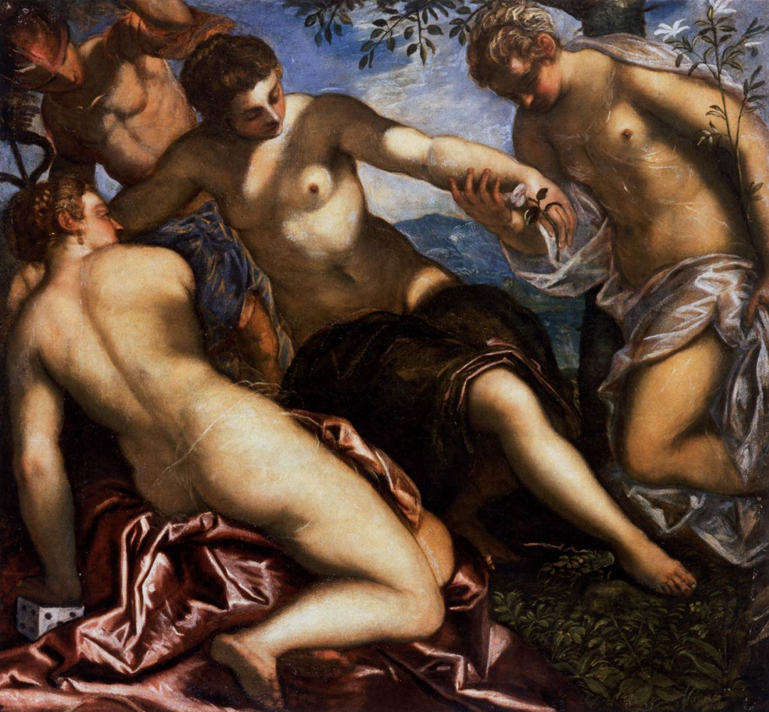 Jacopo (Robusti) Tintoretto. Mercury and the Three Graces