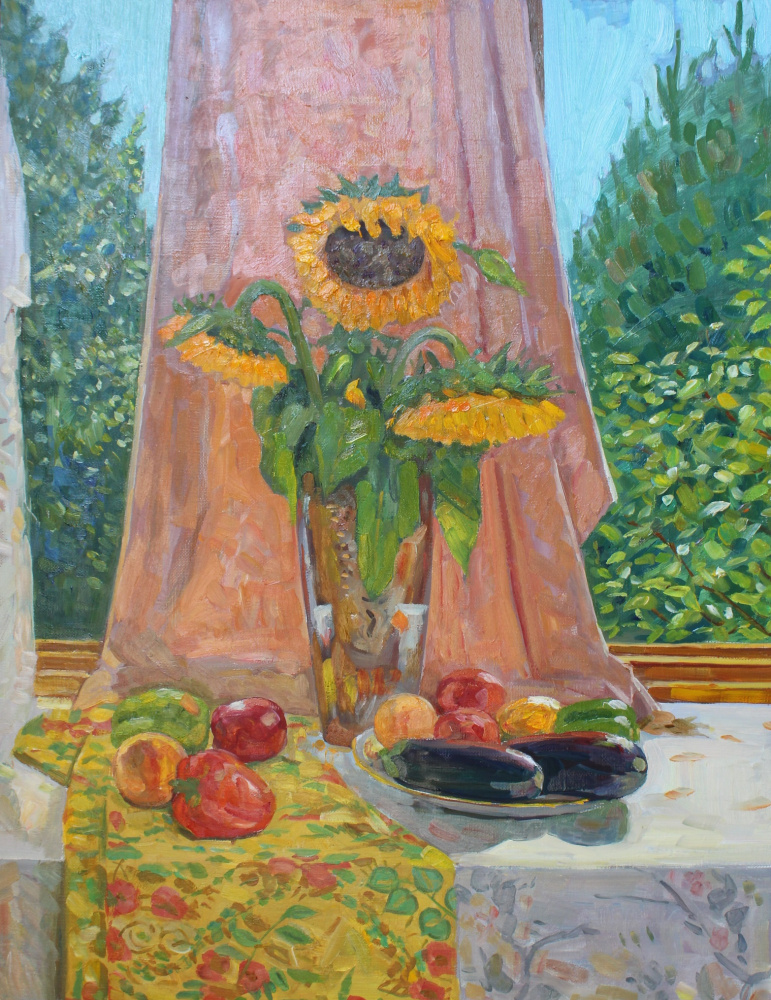 Eugene Alexandrovich Kazantsev. Still Life Sunflowers.