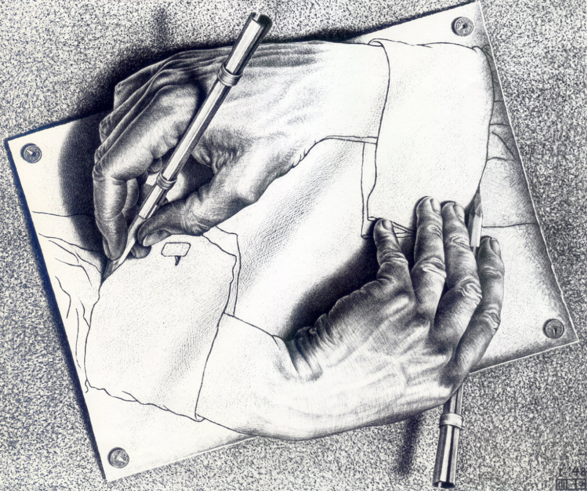 Эшер рука рисующая руку