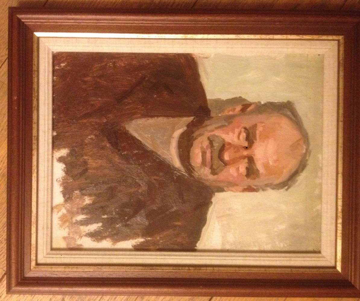 Mikhail Filippovich Volodin. Portrait of artist's father. K/m (baguette)