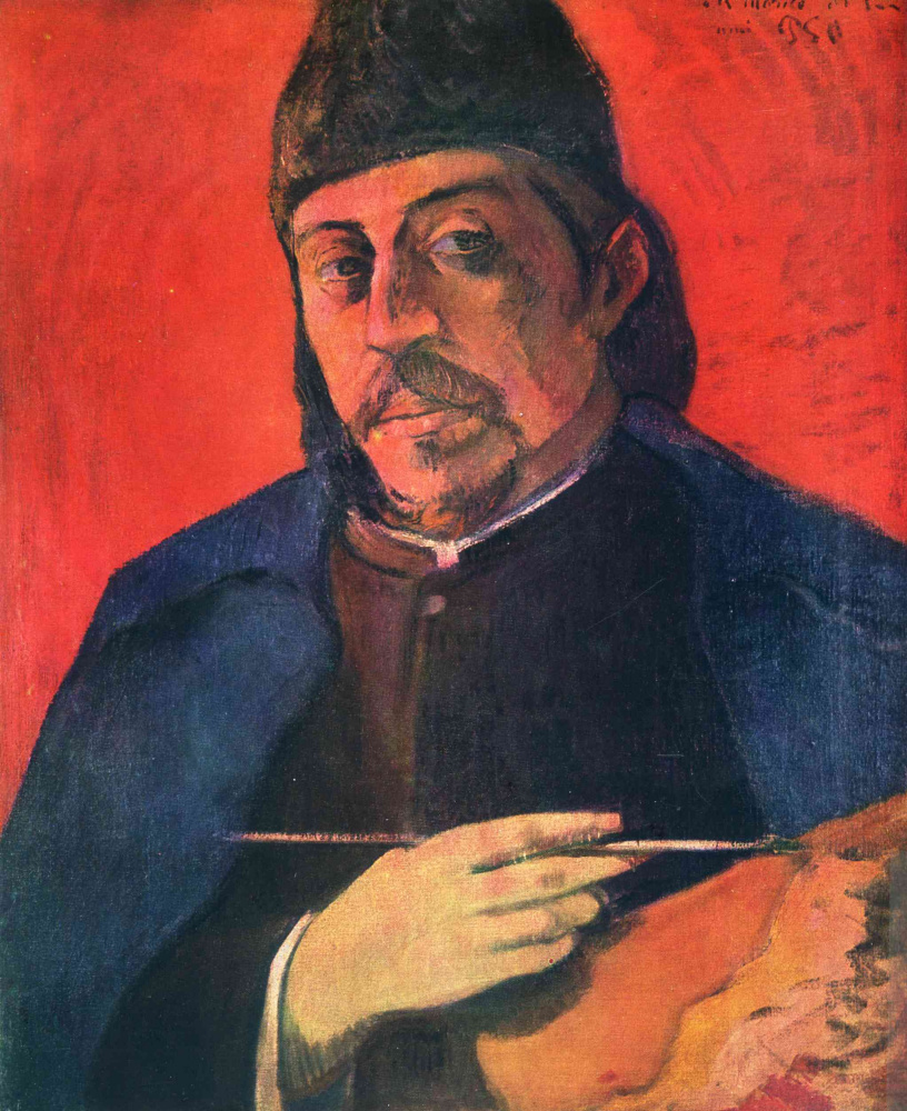 Paul Gauguin. Self-portrait with palette