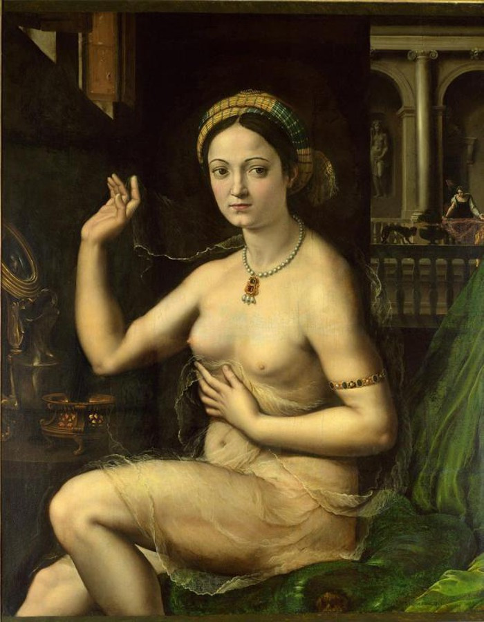Giulio Romano. The lady at toilet (Fornarina)