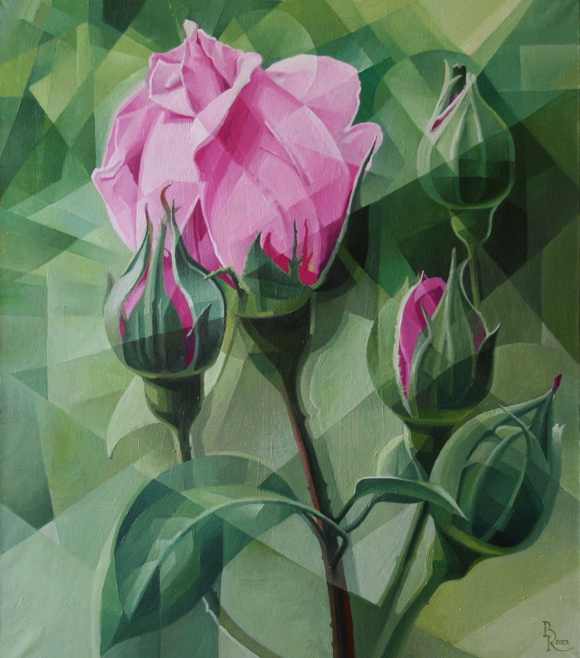 Vasily Krotkov. Rosebuds. Post-Cubo-Futurism