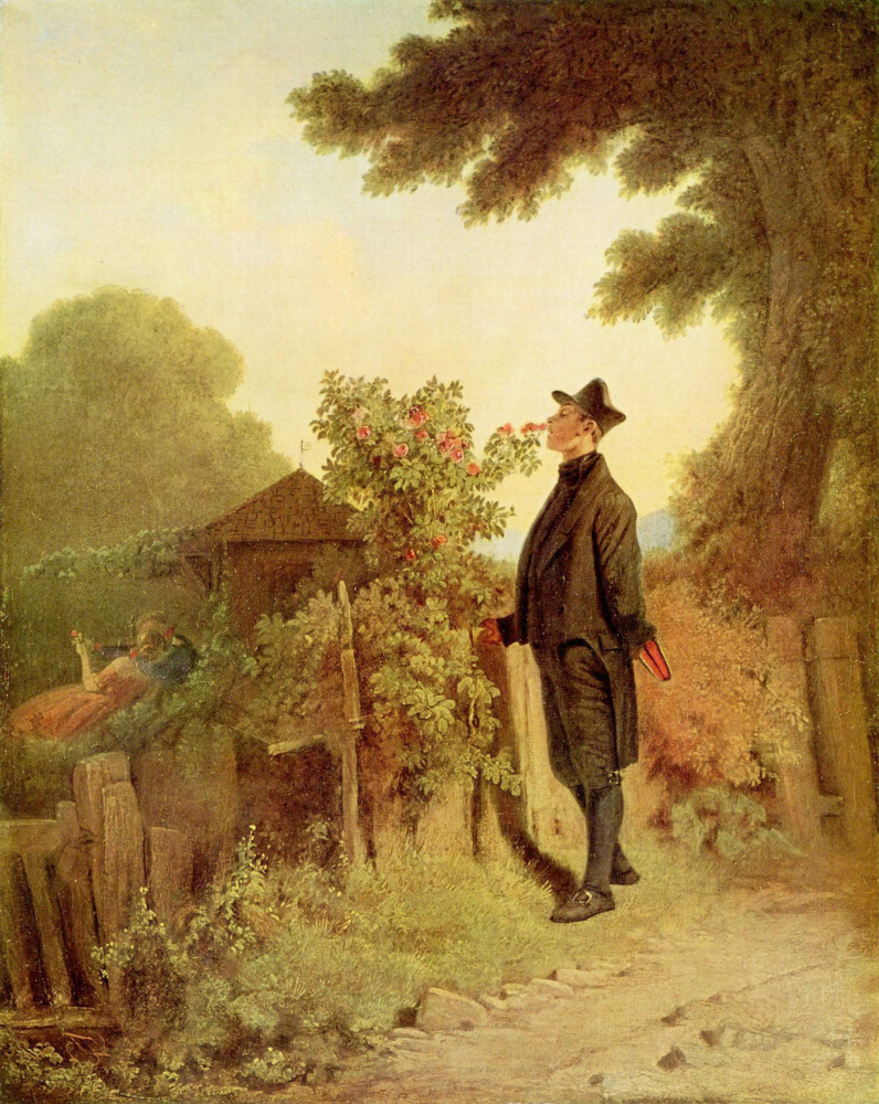 Karl Spitzweg. The memory of the scent of roses