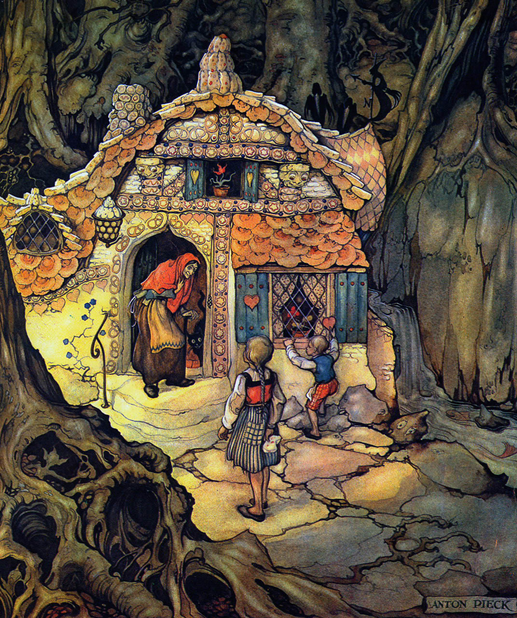 Anton Gipfel Hänsel und Gretel. Illustration zum Märchen der Gebrüder  Grimm, 1942, 31×38 cm: Werkbeschreibung | Artchiv