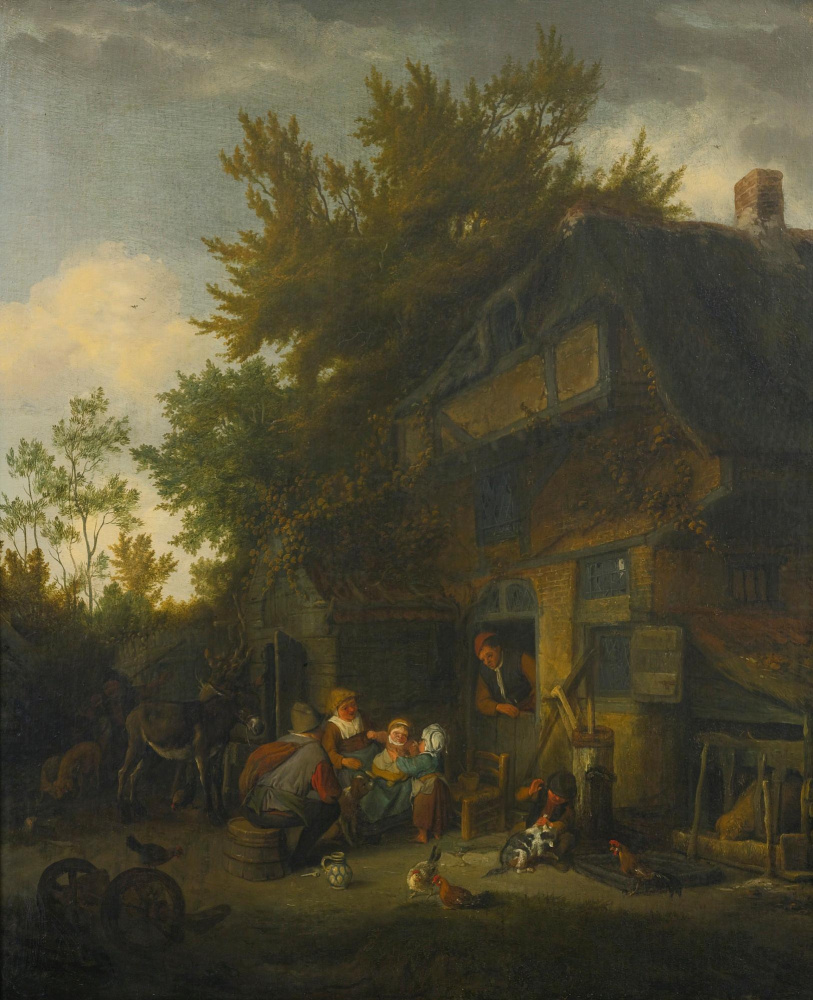 Buy digital version: Peasant family near the house by Cornelis Dyusart ...