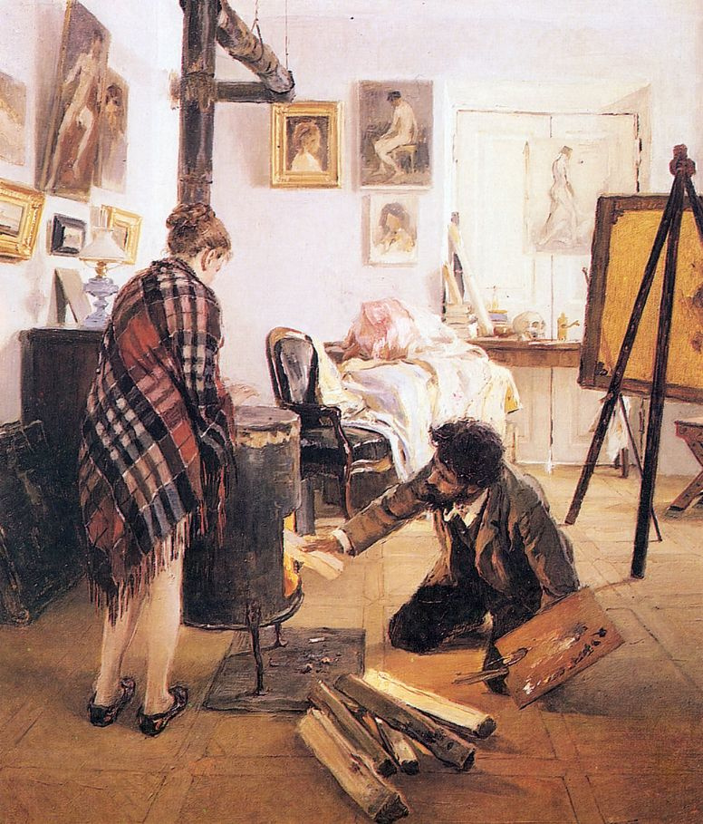 Illarion Mikhailovich Pryanishnikov. In the artist's Studio